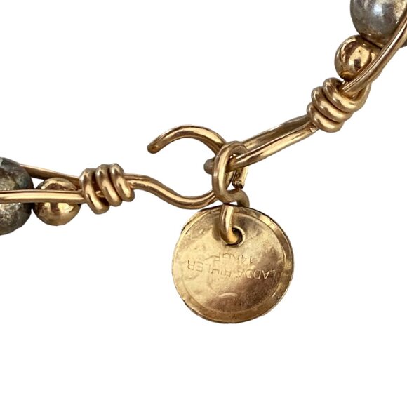 VTG Ladda Bihler 14k GF Gold Filled Over Sterling Silver Bead Wire Bracelet - Picture 4 of 6